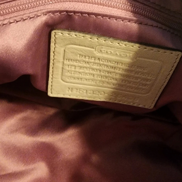 Coach Champagne Leather Gold Sequined Poppy Signature East West Satchel - Picture 9 of 9